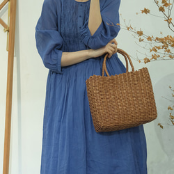 新作.品質よい麻/リネンドレス.上品な涼しいワンピース　ミディアムスカート　4色 14枚目の画像