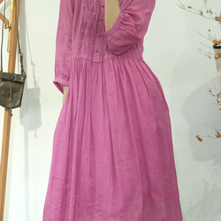 新作.品質よい麻/リネンドレス.上品な涼しいワンピース　ミディアムスカート　4色 2枚目の画像