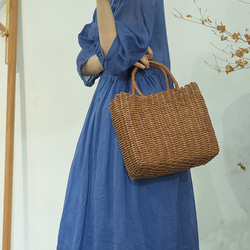 新作.品質よい麻/リネンドレス.上品な涼しいワンピース　ミディアムスカート　4色 15枚目の画像