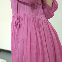 新作.品質よい麻/リネンドレス.上品な涼しいワンピース　ミディアムスカート　4色 8枚目の画像
