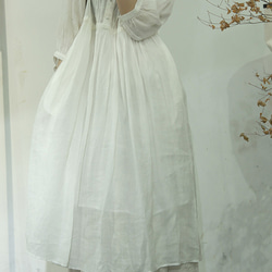 新作.品質よい麻/リネンドレス.上品な涼しいワンピース　ミディアムスカート　4色 12枚目の画像
