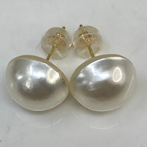 値下げました！マベパール 750 k18金ピアス k18YG AU750 18金 マベパール ピアス 1ペア 11ミリ ピアス
