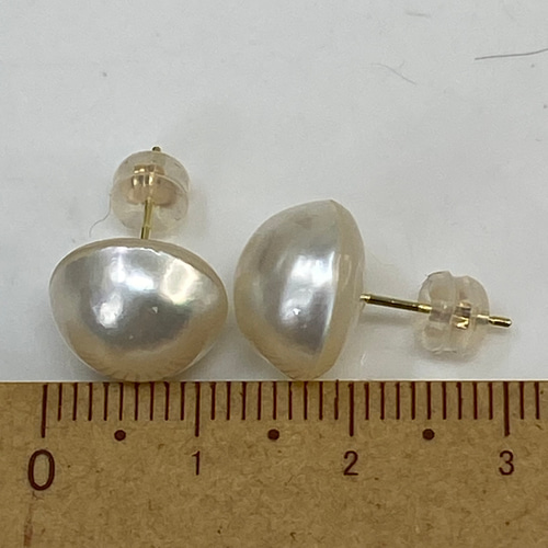 Au750 マベパールピアス k18YG AU750 18金 マベパール ピアス 1ペア 11ミリ ピアス