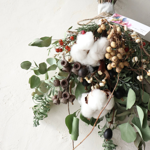 New!】木の実のウィンタースワッグ / ドライフラワースワッグ