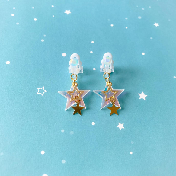 little princess＊ STAR - yellow × mint ☆ キッズアクセサリー セット 夏 女の子 4枚目の画像