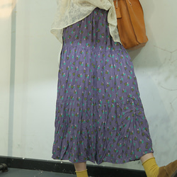 新作*カジュアルスカート*コットン/綿スカート*ミディアムスカート　パープル　 4枚目の画像