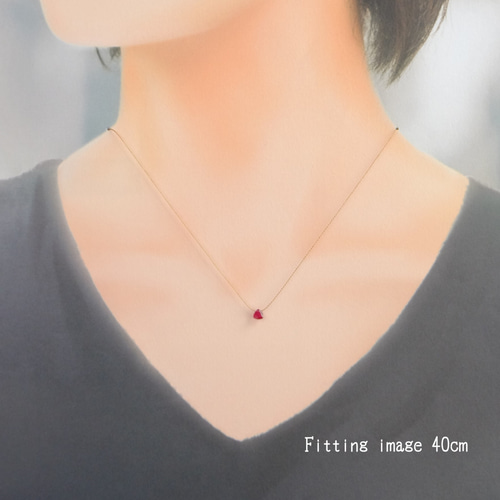 G149【7月の誕生石 ルビー】三角（さんかく） 金具は14kgfを使用