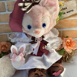 ステラルー Sサイズ☆エンジ桜花柄 和着物ドレス6点