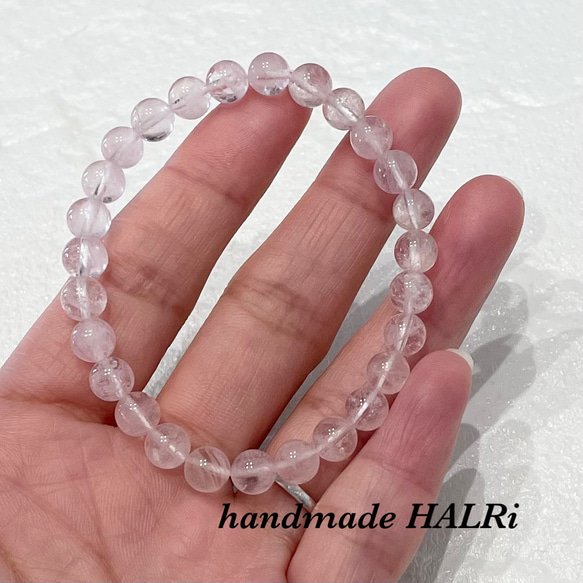 天然石ブレスレット362◇モルガナイト ブレスレット handmade