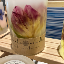 〜natural pink tulip〜　：LEDライト付　キャンドルホルダー　ソイキャンドル　プレゼント・ギフトにも 3枚目の画像