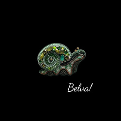 ビーズ刺繍のブローチ　-カタツムリ- snail 2枚目の画像