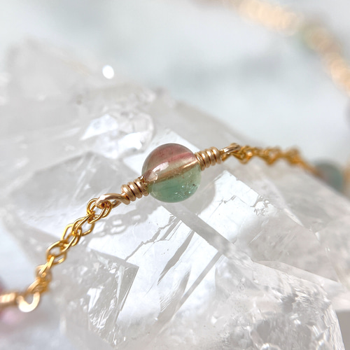 1点もの】バイカラートルマリン（ウォーターメロン）のブレスレット