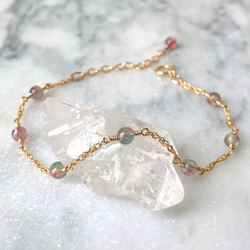 14kgfバイカラートルマリンブレスレット 小売業者 14kgfバイカラー