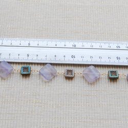 淺紫色螢石捷克珠方形項鍊14kgf 第6張的照片