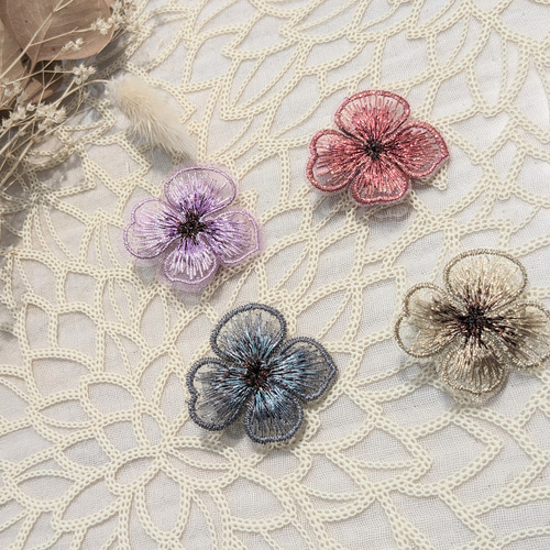 Newベビーヘアクリップ　ハンドメイド　刺繍レースお花　ヘアピン 楽天市場】【 ベビー ヘアクリップ 】パール付き レースフラワー