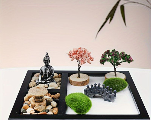日本庭園 キット  ミニチュアキット 瞑想ギフトセット ミニデスクアクセサリー 3f9644388f4bbf5abb06a142da0e76