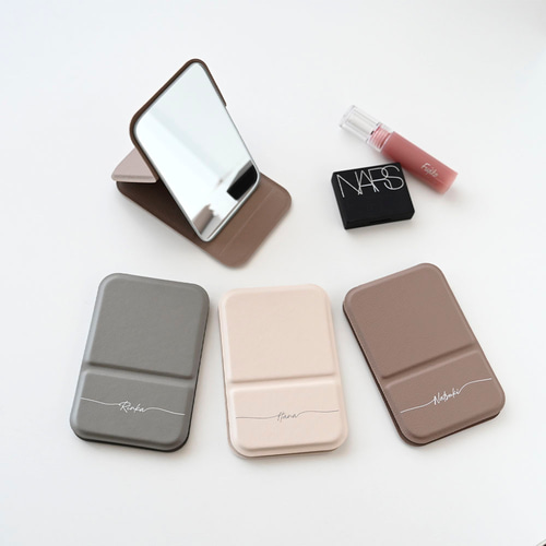 折りたたみ スタンドミラー 名入れ 】 コンパクトミラー ポケット