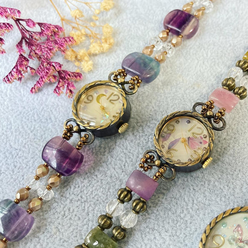 天然石腕時計「月雫のカケラ（サフィレット入り）」No.5 腕時計 LUNA