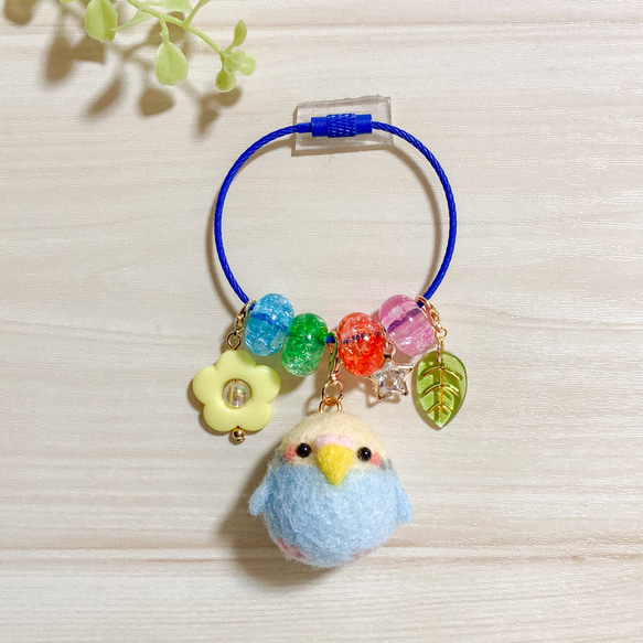 マスコット変更可♡ 羊毛フェルトのカラフルじゃらじゃらキーホルダー