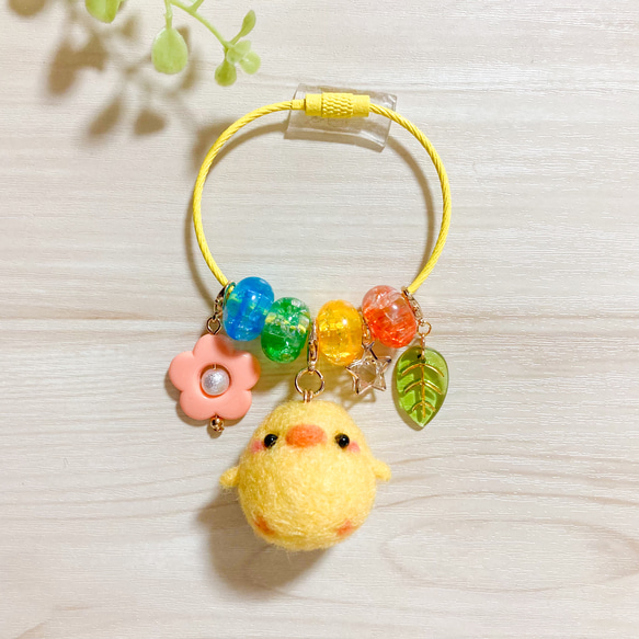 マスコット変更可♡ 羊毛フェルトのカラフルじゃらじゃら