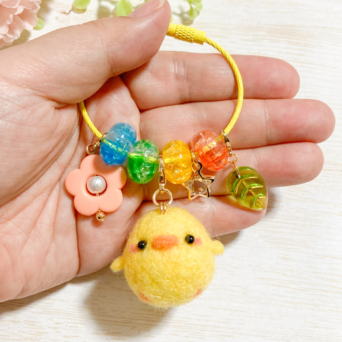 マスコット変更可♡ 羊毛フェルトのカラフルじゃらじゃら