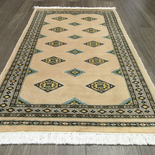 アンティークラグ パキスタン絨毯 手織りラグ ランナーラグ イエロー