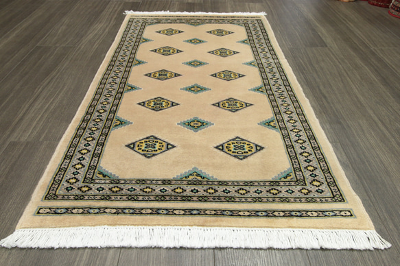 新品　SALE　高級ラグ　パキスタン手織り絨毯　玄関マット　アクセントラグ　73x125cm　＃109 10枚目の画像