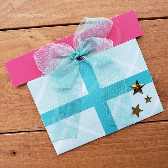 25.[プレゼントボックス]スター メッセージカード sarah_craft 通販