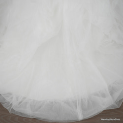 美しい キラキラスパンコール   ウェディングドレス ス上品な重なり合う多層のオーガンジースカート 結婚式G190 10枚目の画像