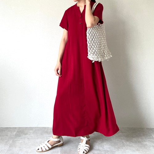 新色】送0.テロンと1枚で着れる 冷感夏生地の半袖ワンピース 細見え