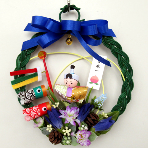 ウエルカムリース ハンドメイドこどもの日鯉のぼりインテリア毛糸玉春