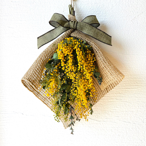 ミモザとユーカリのナチュラルスワッグ♪ スワッグ Dans les bois 通販  