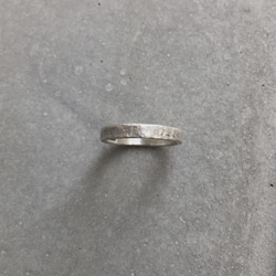 stone ring silver 3mm /シルバー/リング/指輪/石目/槌目 3枚目の画像