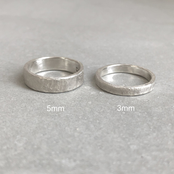 stone ring silver 3mm /シルバー/リング/指輪/石目/槌目 4枚目の画像