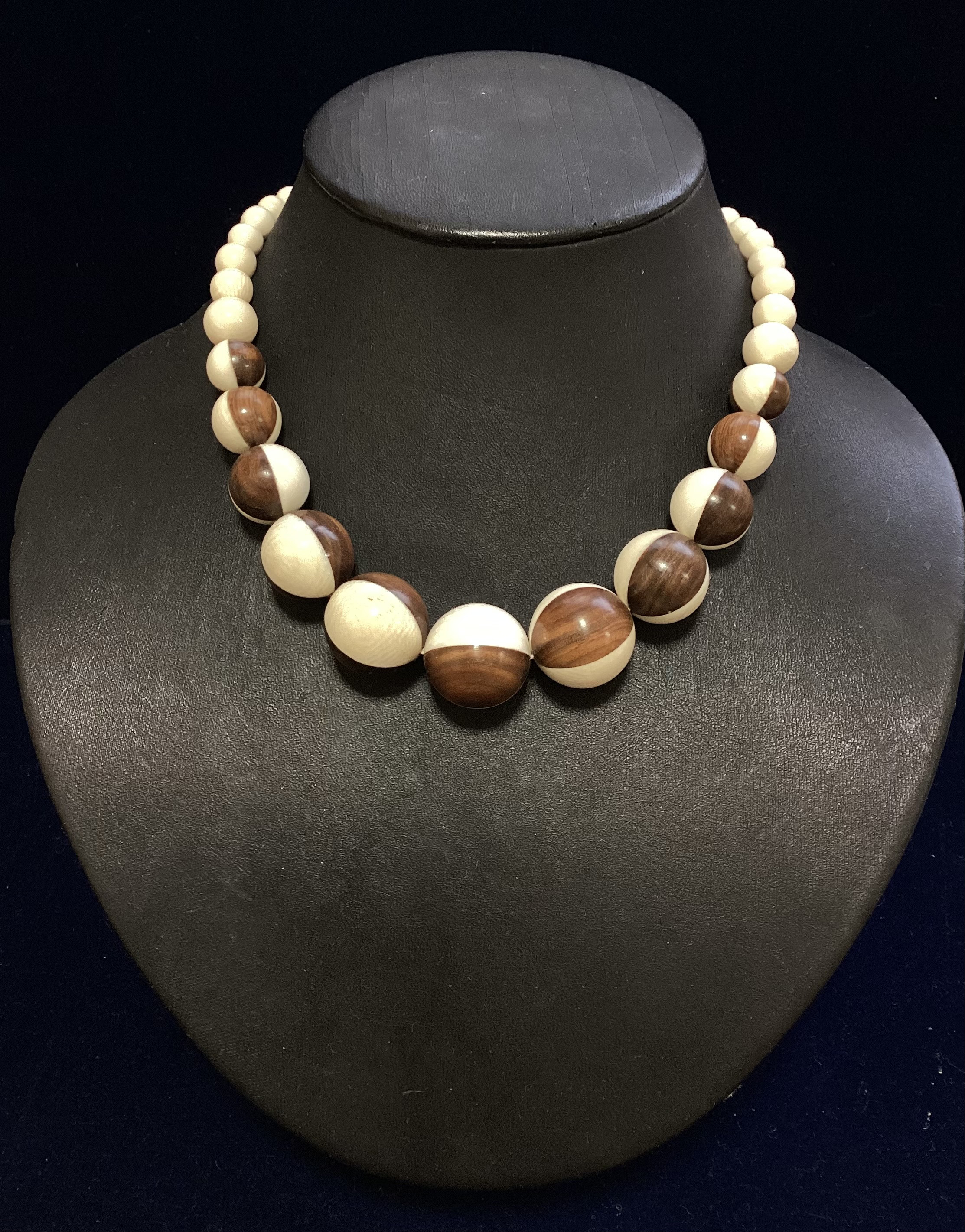 ☆本象牙＆紫檀グラデーションネックレス　※H-1