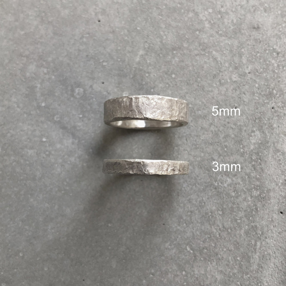 stone ring silver 5mm /シルバー/リング/指輪/石目/槌目 10枚目の画像