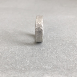 stone ring silver 5mm /シルバー/リング/指輪/石目/槌目 2枚目の画像