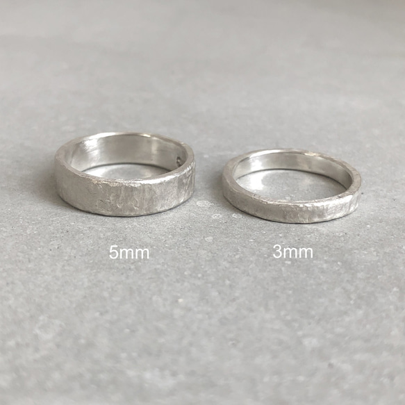 stone ring silver 5mm /シルバー/リング/指輪/石目/槌目 8枚目の画像