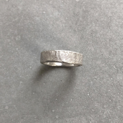 stone ring silver 5mm /シルバー/リング/指輪/石目/槌目 3枚目の画像