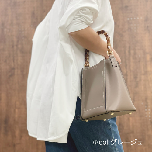 バンブーハンドル ミニバッグ キャメル ショルダーバッグ Ha-chi バンブーハンドル ミニバッグ キャメル ショルダーバッグ Ha-chi