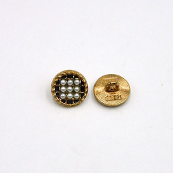 ミニメタルボタン15mm【 9 Pearl  / Rose Gold 】3個 4枚目の画像