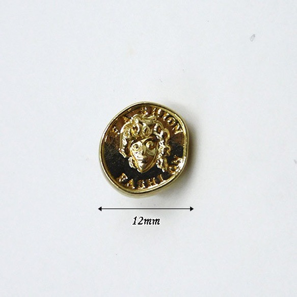 ミニメタルボタン12mm【Portrait Coin 】4個 8枚目の画像