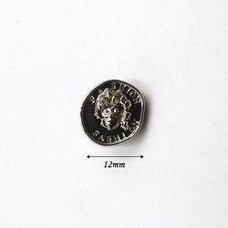 ミニメタルボタン12mm【Portrait Coin 】4個 9枚目の画像