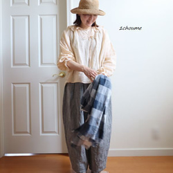 フレンチリネン　イージー　サーカスパンツ　裾タックor裾フリル 3枚目の画像