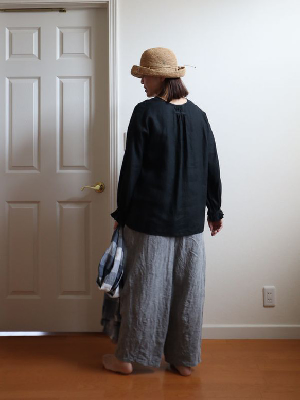 フレンチリネン　イージー　サーカスパンツ　裾タックor裾フリル 2枚目の画像