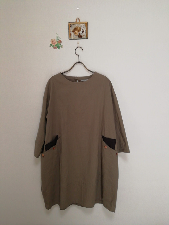 配色刺しゅう綿チュニックワンピース | 京都通販ミセスの