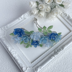 大きめバレッタ「奇跡〜blue rose bouquet」 9枚目の画像