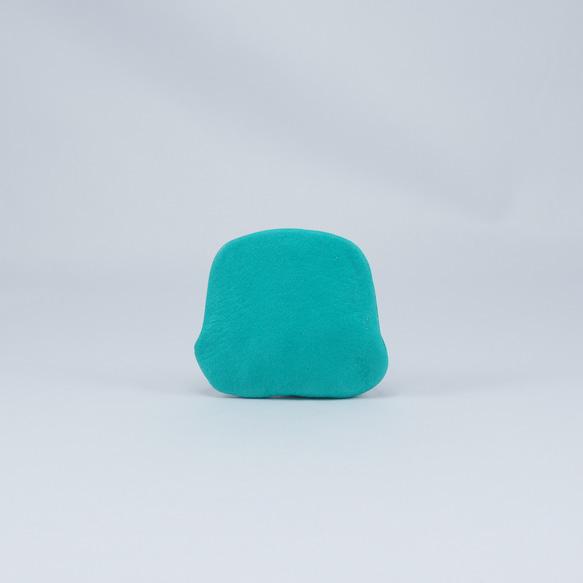 手触りが心地よい-鹿革天溝がま口小銭入れ#エメラルドグリーン 3枚目の画像