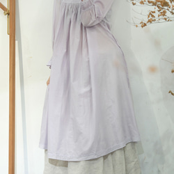 新作.品質よい麻/リネンドレス.上品な涼しいワンピース　ミディアムスカート　パープル 10枚目の画像