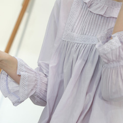 新作.品質よい麻/リネンドレス.上品な涼しいワンピース　ミディアムスカート　パープル 11枚目の画像